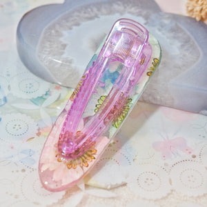 Butterfly Glass Floral Shaker Barette (Teardrop)