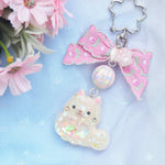 Shiba Charm with handpainted bead (Light)