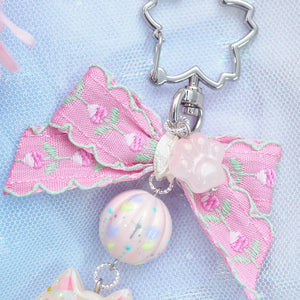 Shiba Charm with handpainted bead (Light)