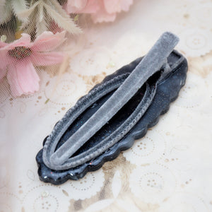 Skeleton Key Grey Velvet Shaker Barette (Cloud, Glows)