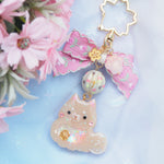 Shiba Charm with handpainted bead (Tan)