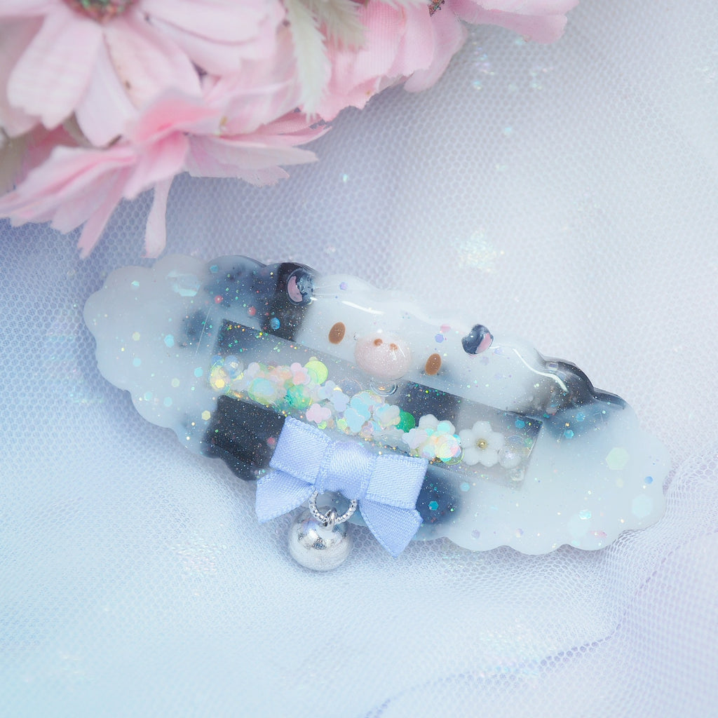 Daisy Moo Clasp Shaker Barrette with Sculpture (Cloud)
