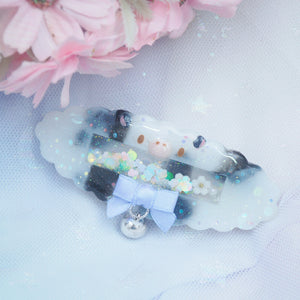 Daisy Moo Clasp Shaker Barrette with Sculpture (Cloud)