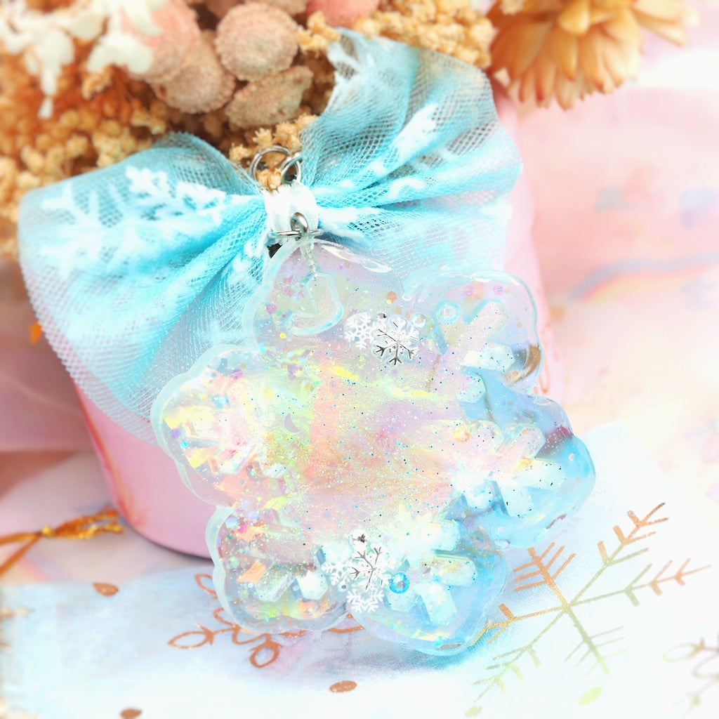 Icy Snowflake Iridescent Shaker (Interchangeable Ornament Charm)