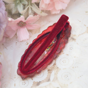 Forbidden Love Red Velvet Shaker Barette (Cloud)