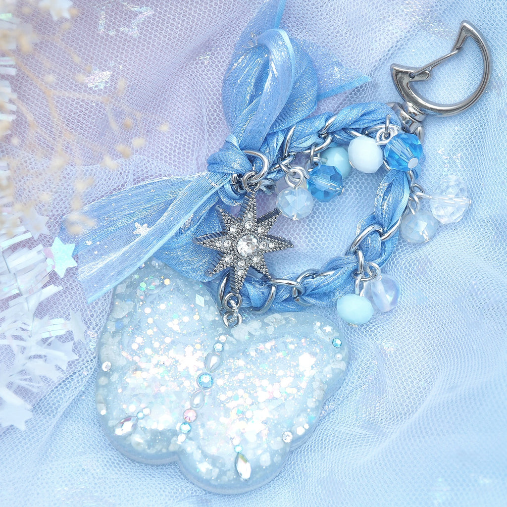 Dream Lace Butterfly with braided chain (Ice Blue)