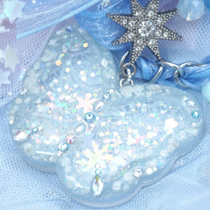 Dream Lace Butterfly with braided chain (Ice Blue)