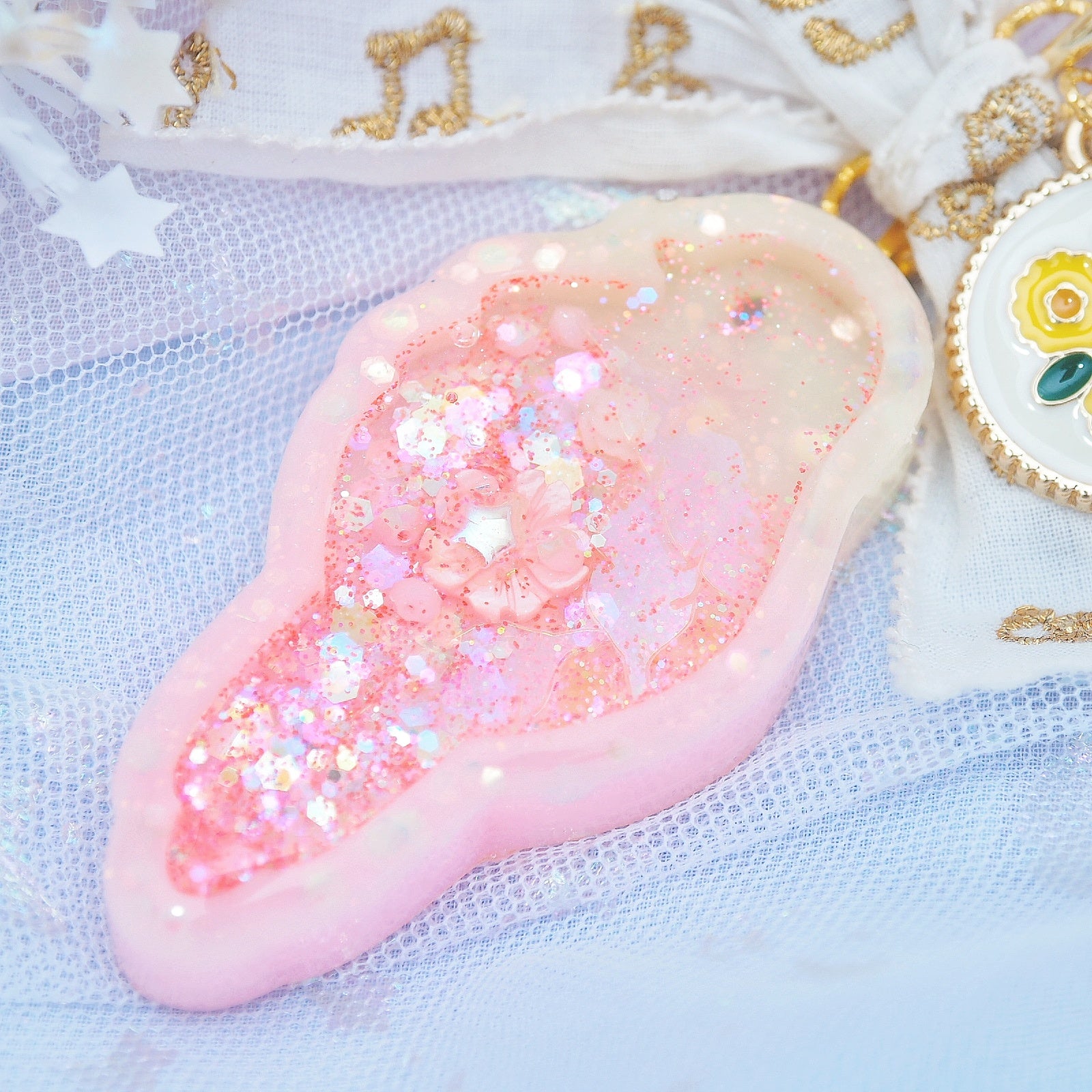 Pink & Yellow Budgie Shaker Charm