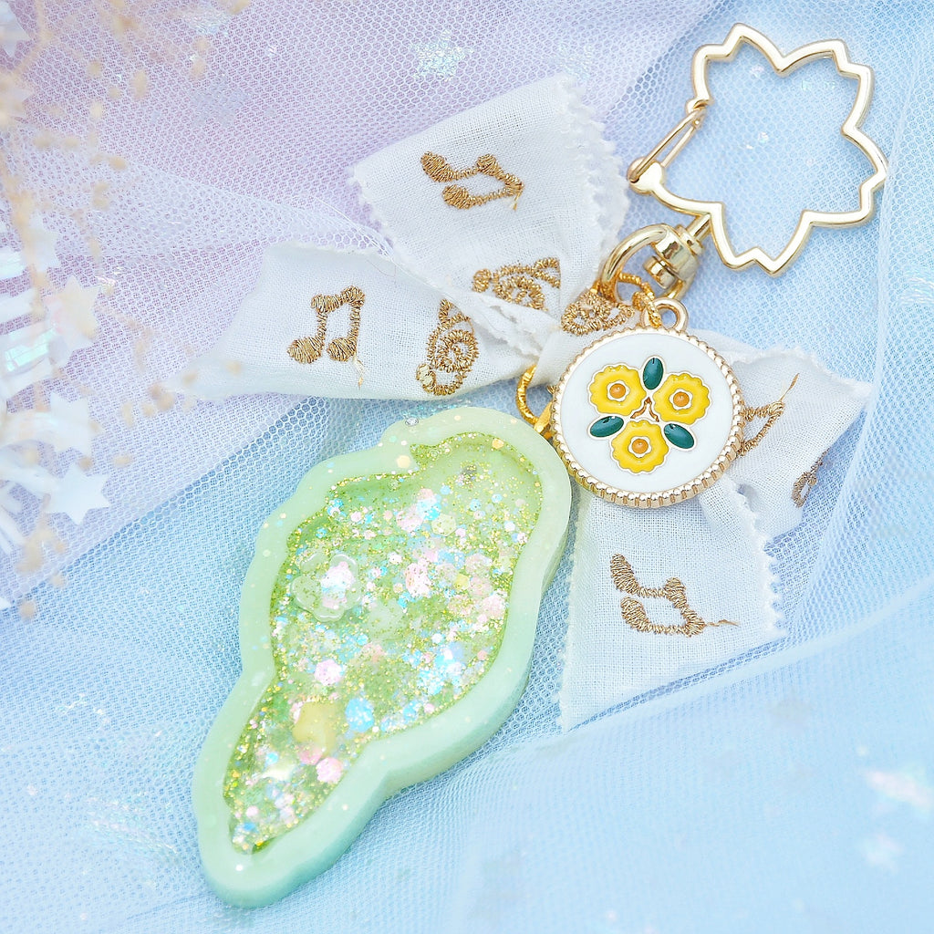 Green & Yellow Budgie Shaker Charm