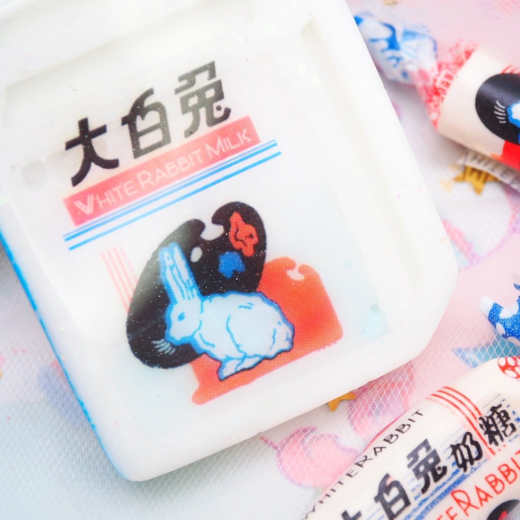 White Rabbit Carton Charm (with boba)