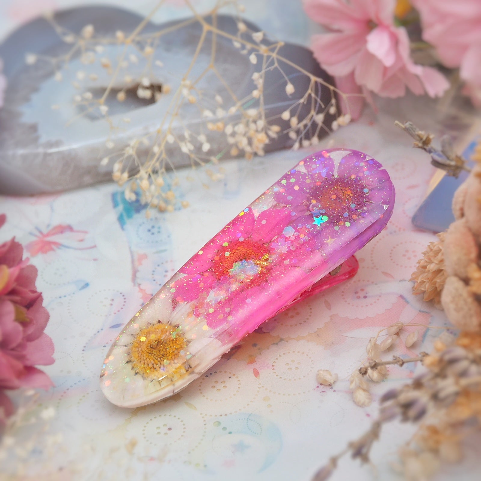 Nebula Floral Shaker Barette