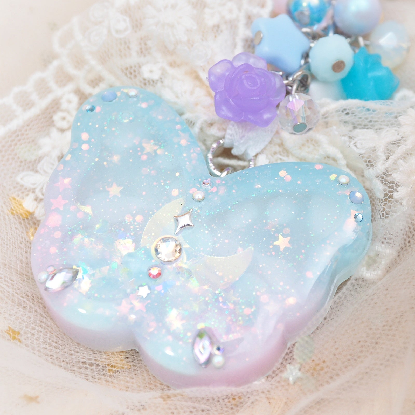 Blue Bejewelled Butterfly Charm