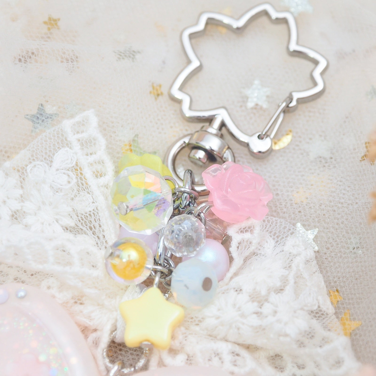 Pink-Peach Bejewelled Butterfly Charm