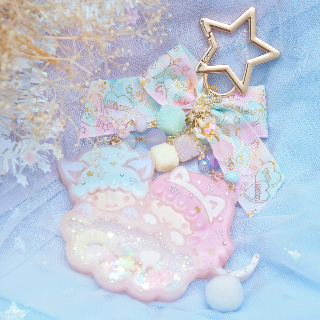 Pastel Puffs Dreamy Twin Stars Charm