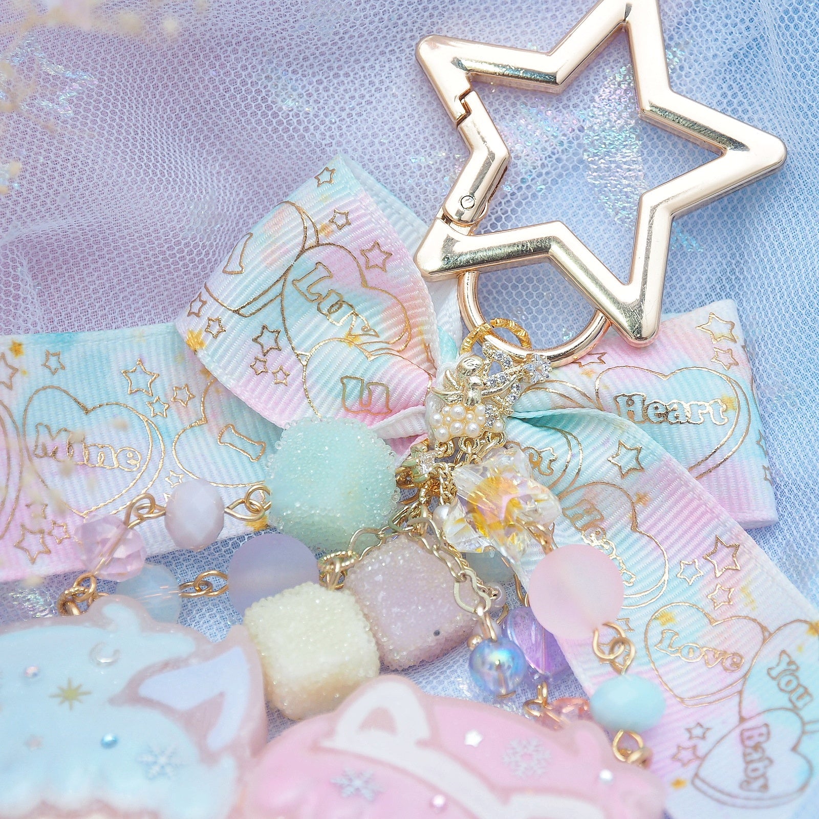 Pastel Puffs Dreamy Twin Stars Charm