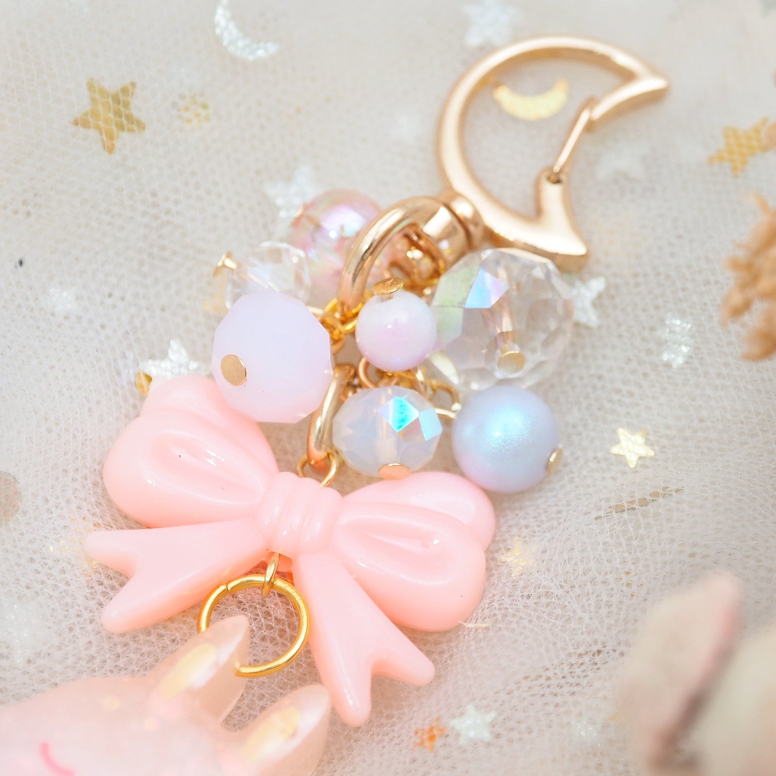 Coral Fade Ghostie Bun Charm