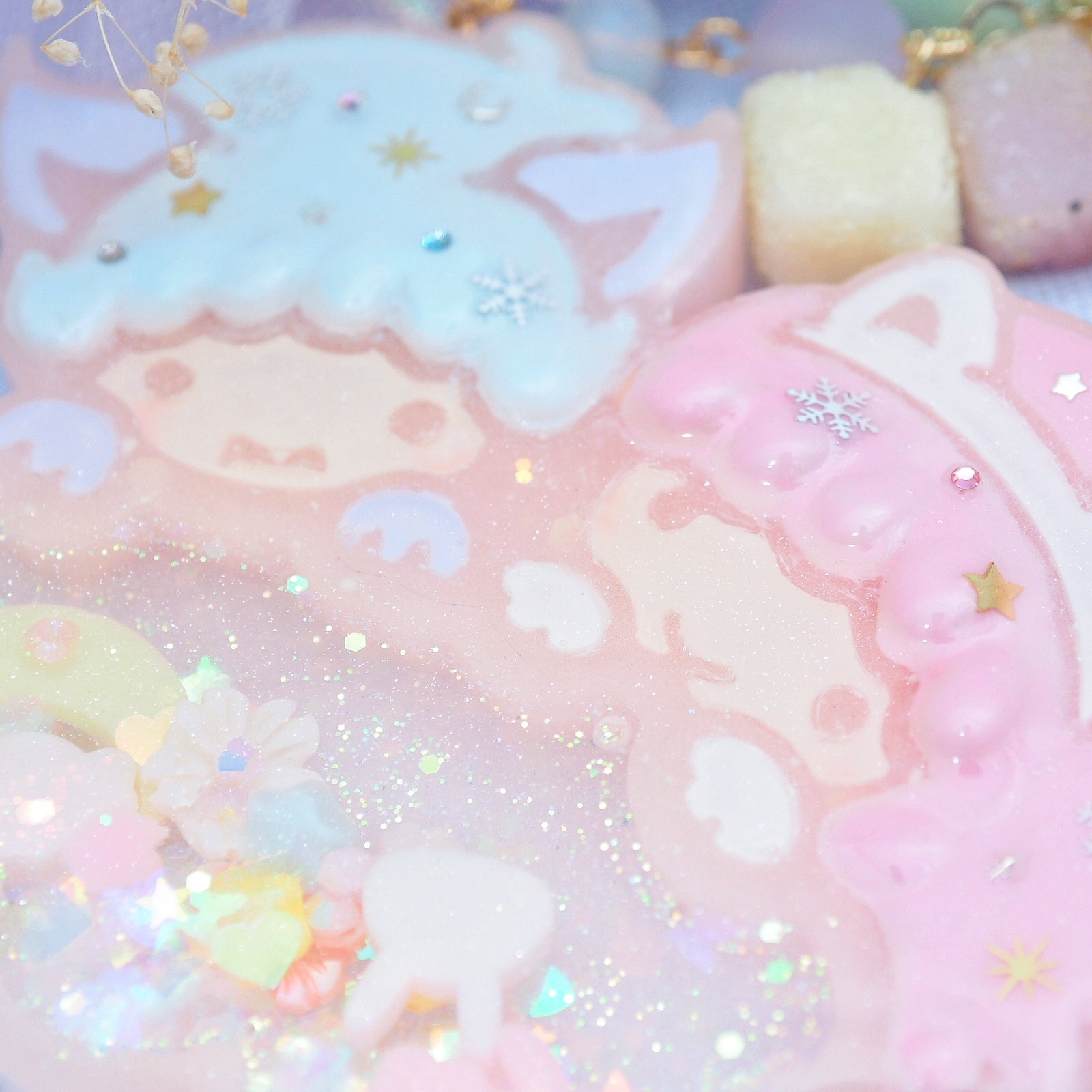 Pastel Puffs Dreamy Twin Stars Charm