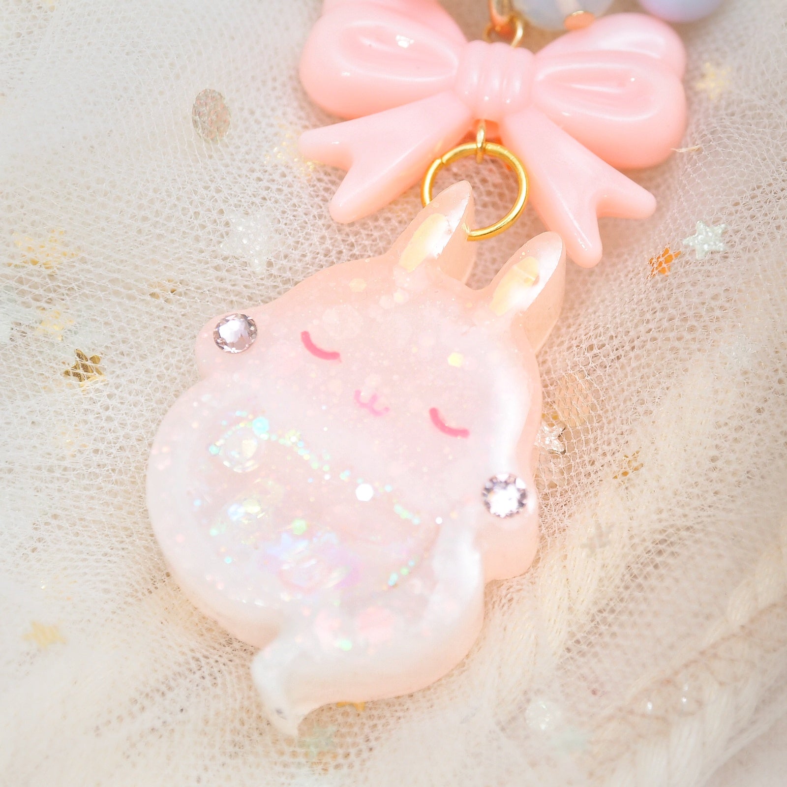 Coral Fade Ghostie Bun Charm