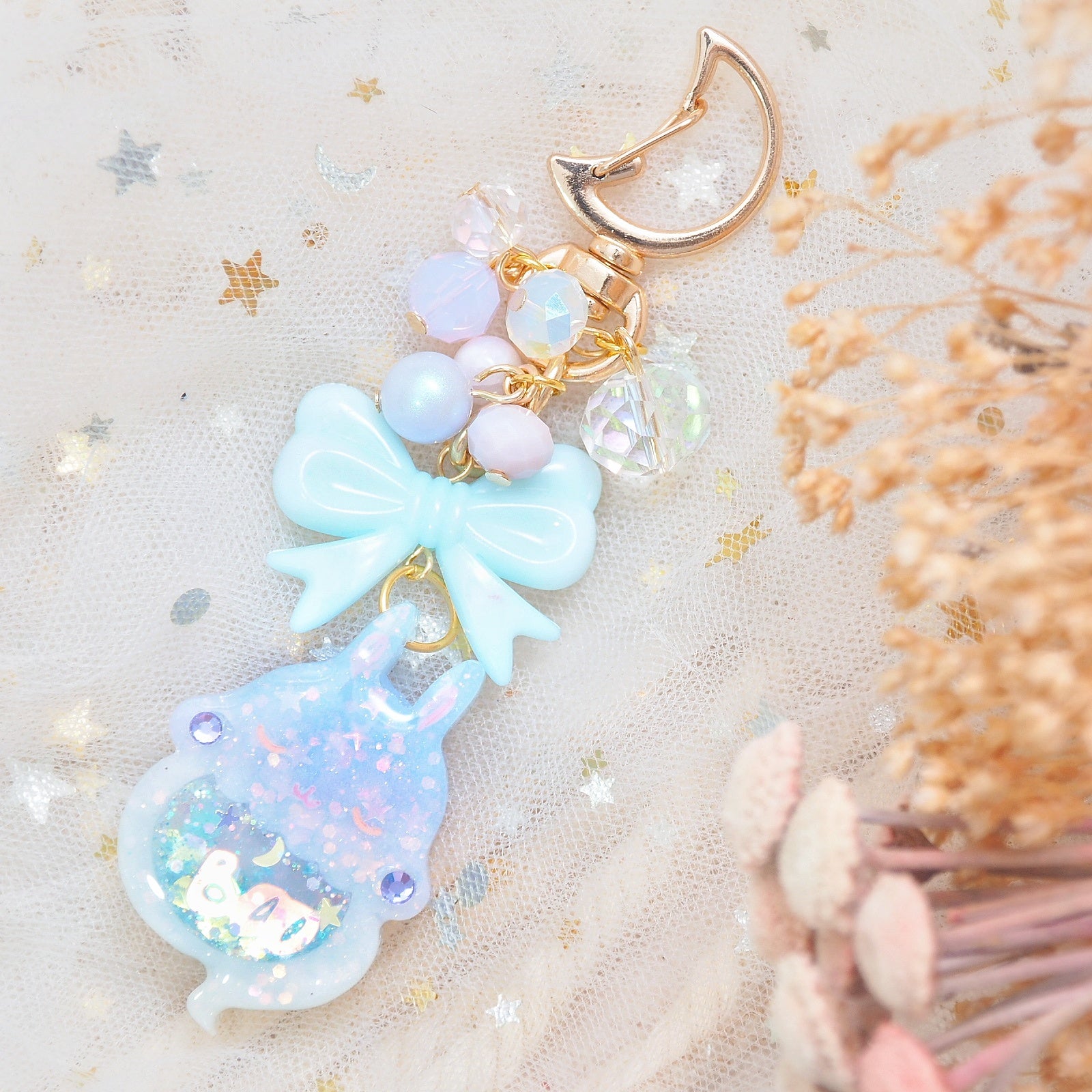 Periwinkle Fade Ghostie Bun Charm