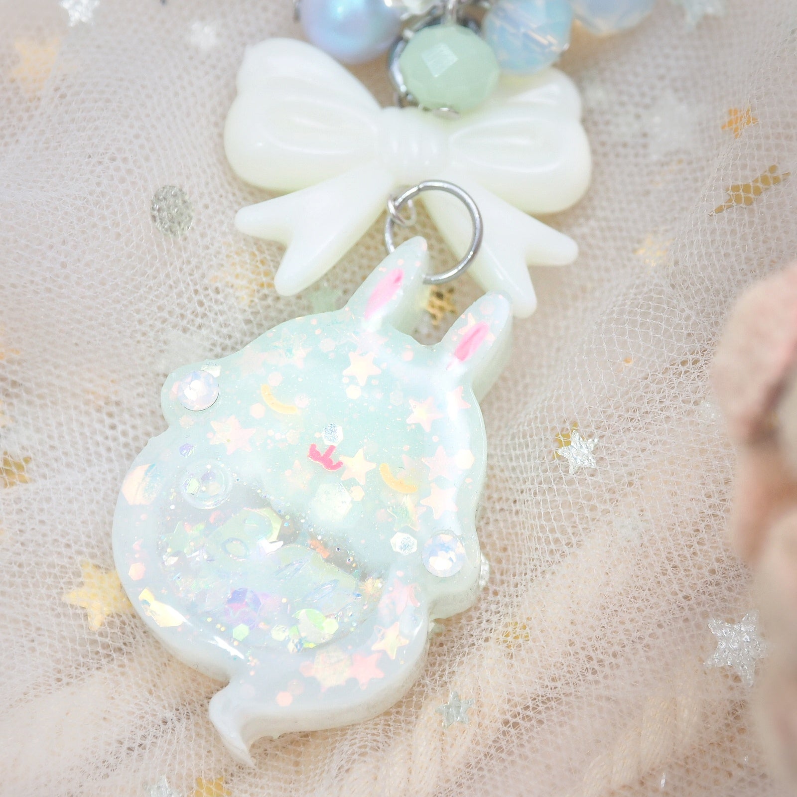 Mint Fade Ghostie Bun Charm