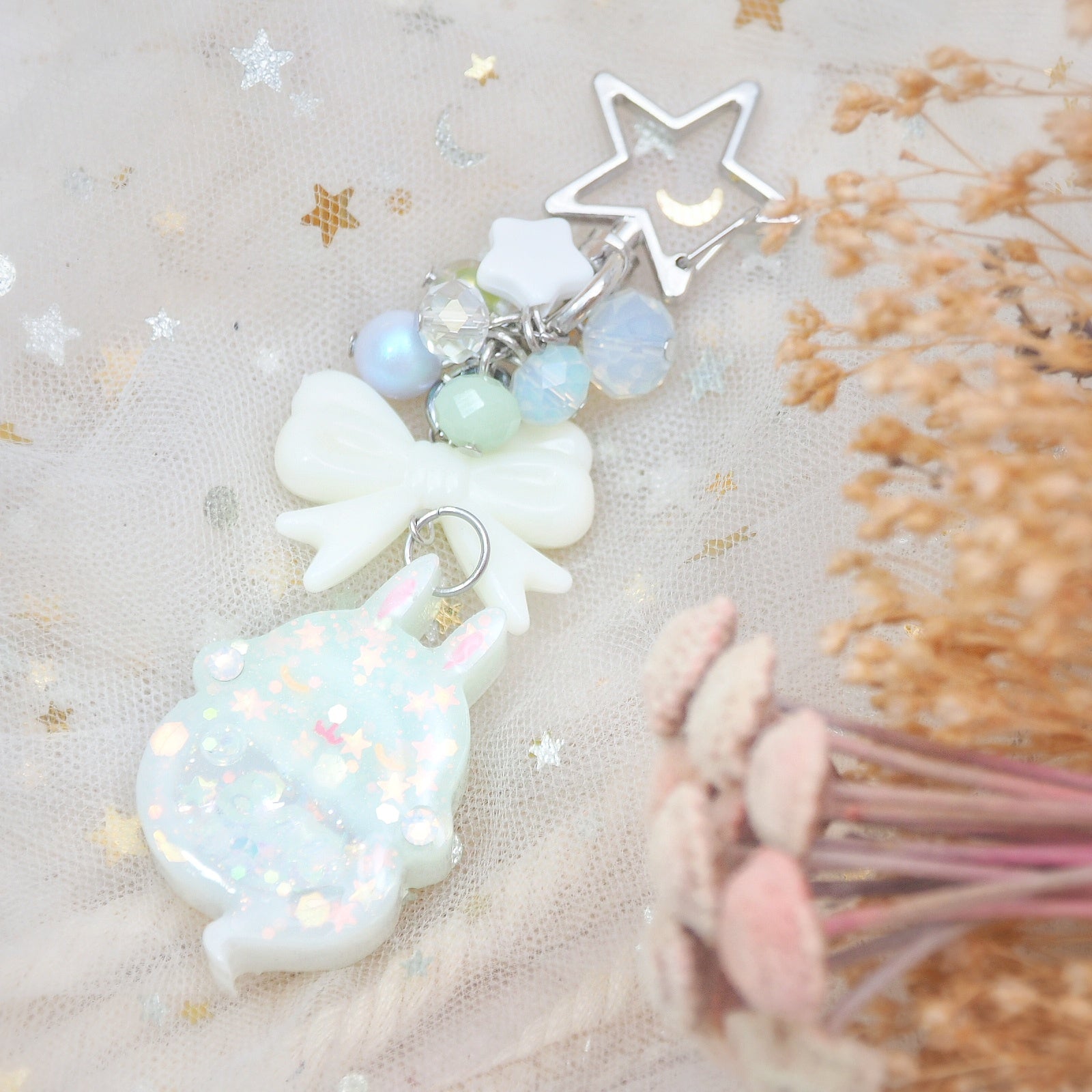 Mint Fade Ghostie Bun Charm