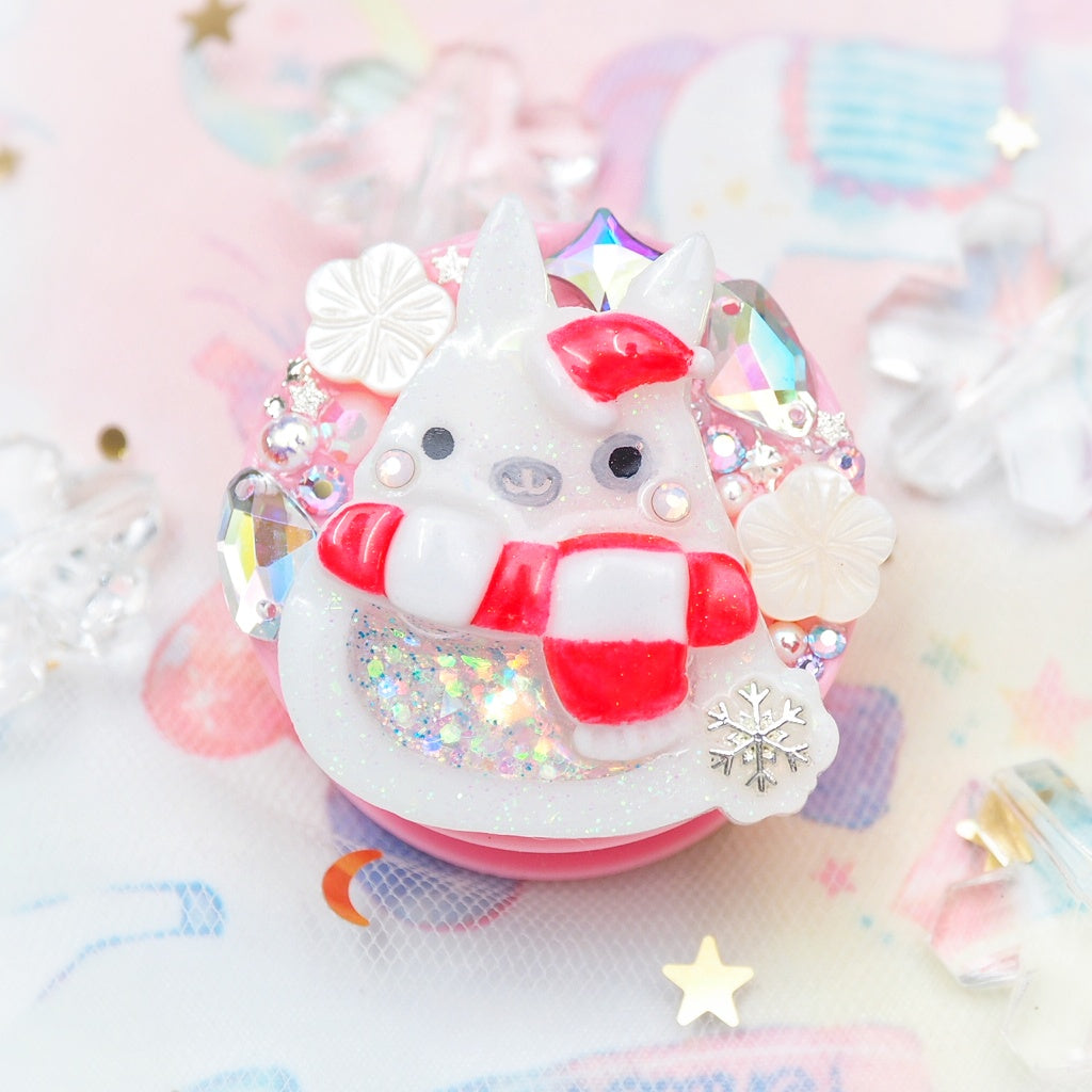 Winter Hat Spotty Bun Grip (Pink)
