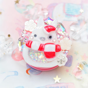 Winter Hat Spotty Bun Grip (Pink)