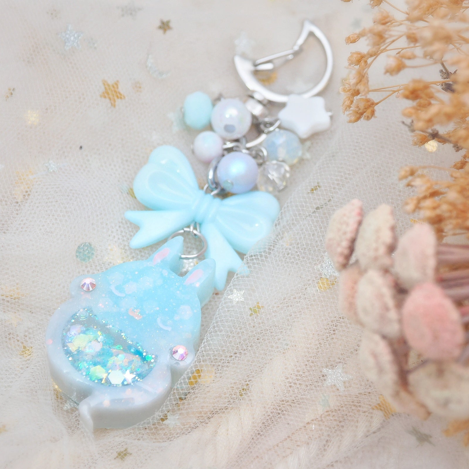 Blue Smoke Ghostie Bun Charm