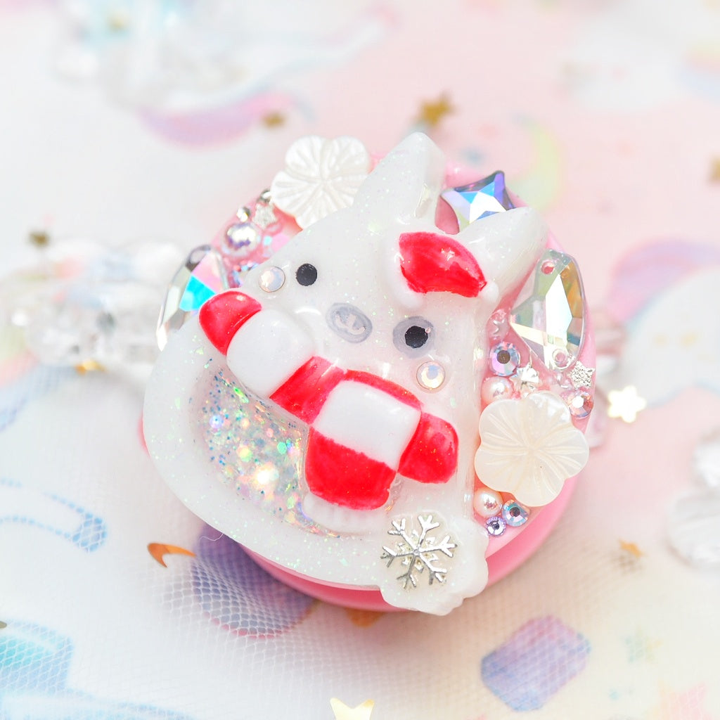 Winter Hat Spotty Bun Grip (Pink)