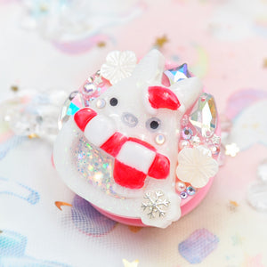 Winter Hat Spotty Bun Grip (Pink)