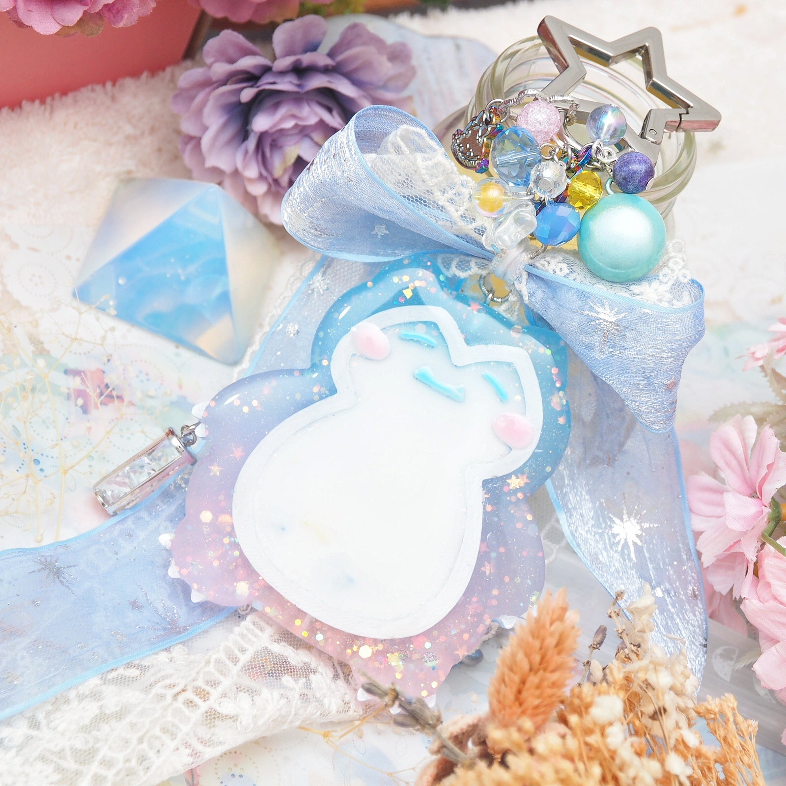 Opal Starlight Boba Belly Chunky Charm with star carrier (Glowing)