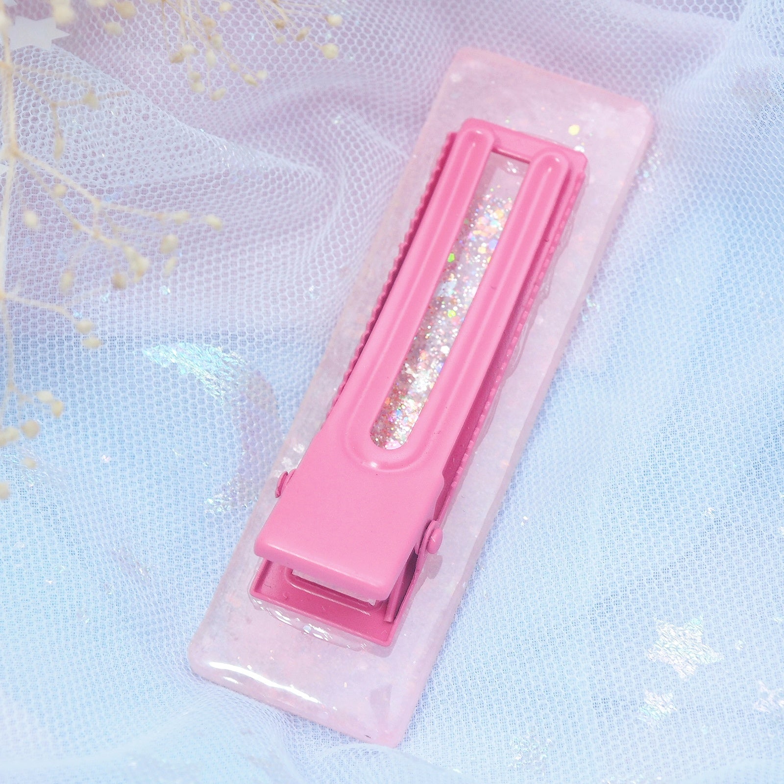Pinky Snow Barette (Rectangle)