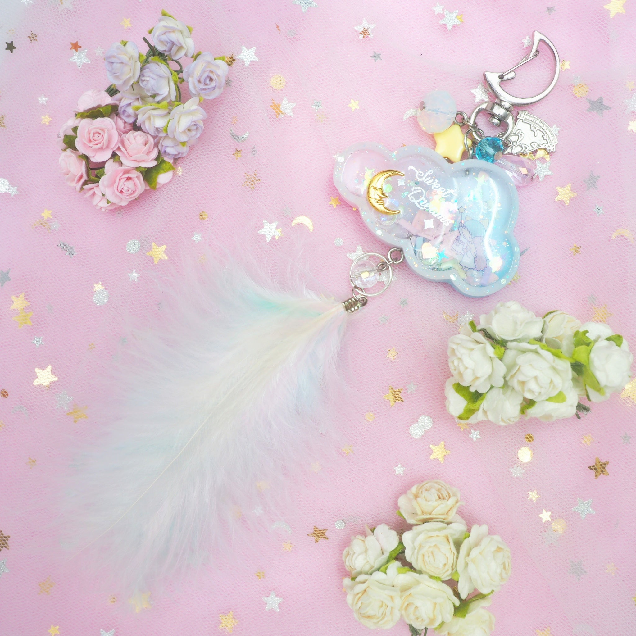 Sweet Dreams Cloud Shaker Moon Charm