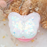 Bejewelled Pink Lime Butterfly Grip