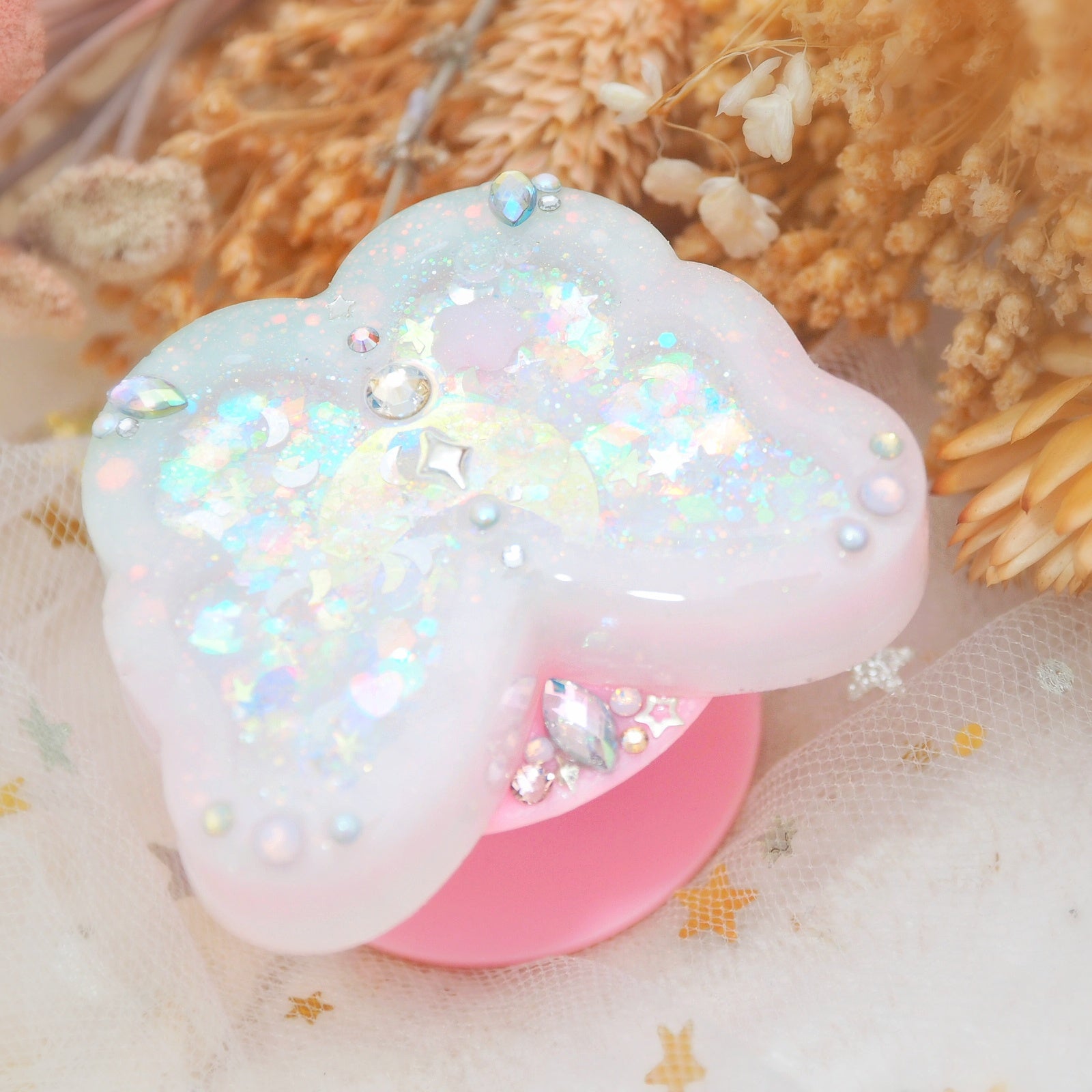 Bejewelled Pink Lime Butterfly Grip