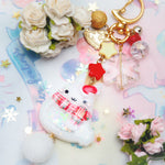 Red Plaid Scarf Winter Bun Charms