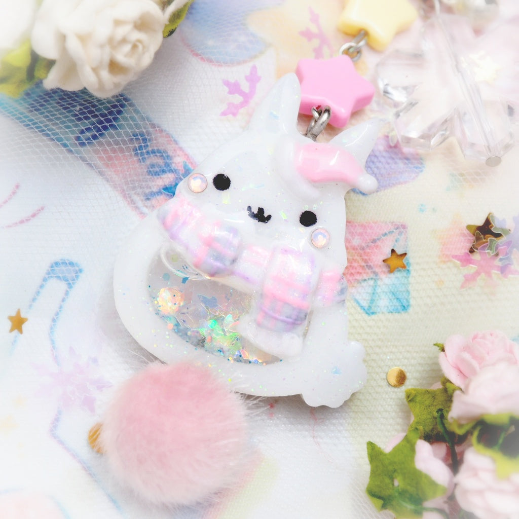 Pastel Plaid Scarf Winter Bun Charms