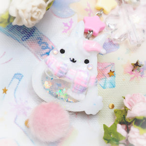 Pastel Plaid Scarf Winter Bun Charms