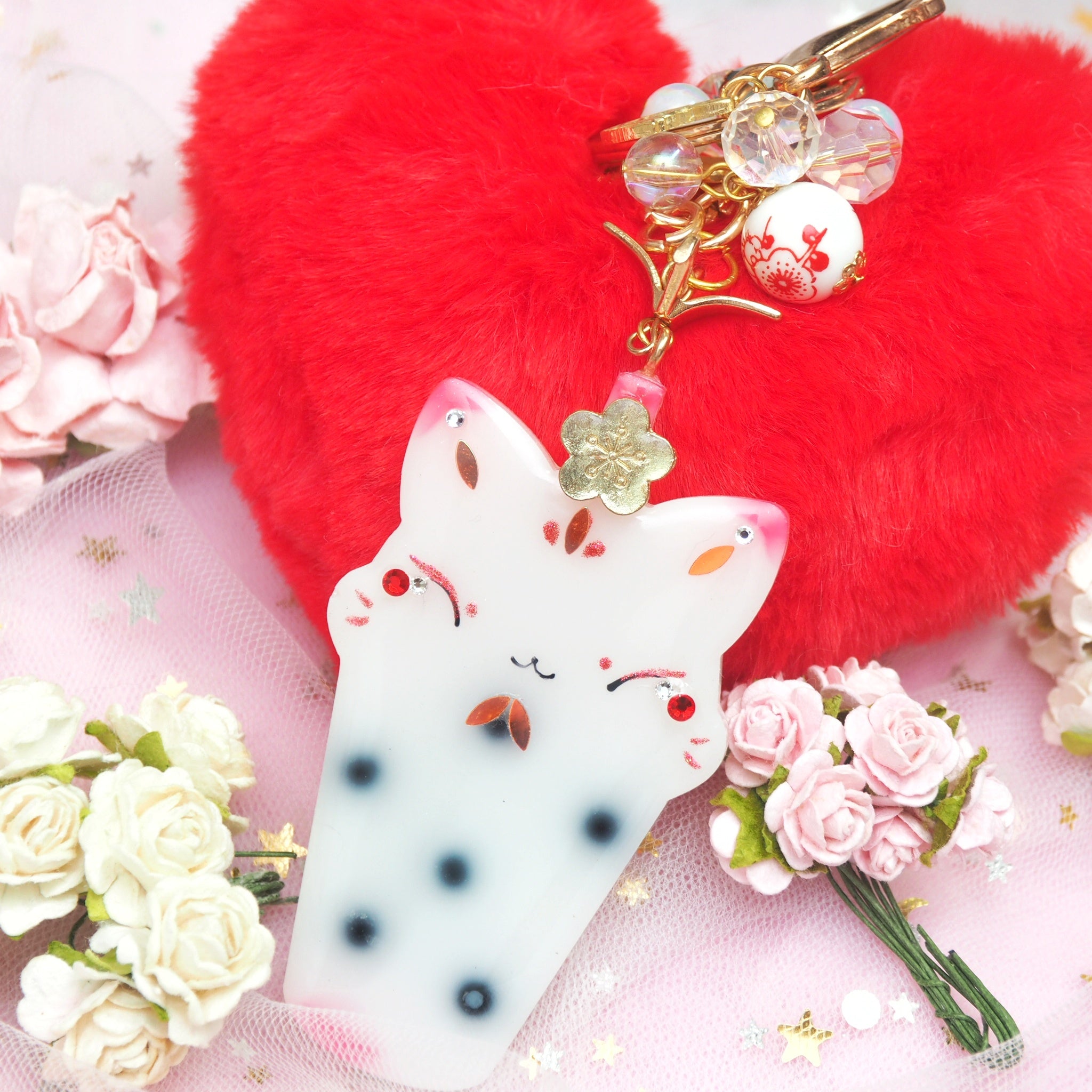 Milky Boba Kitsune Charm (Big)