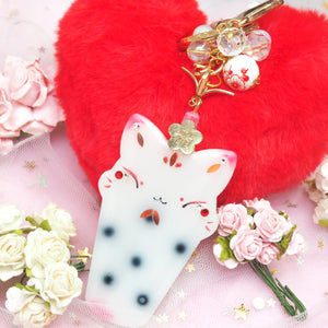 Milky Boba Kitsune Charm (Big)