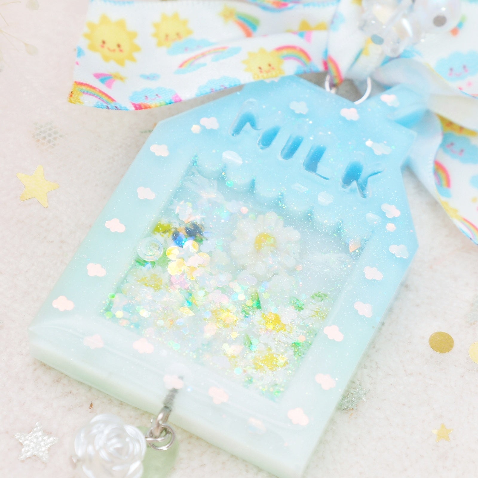 Daisy Milk Carton Charm