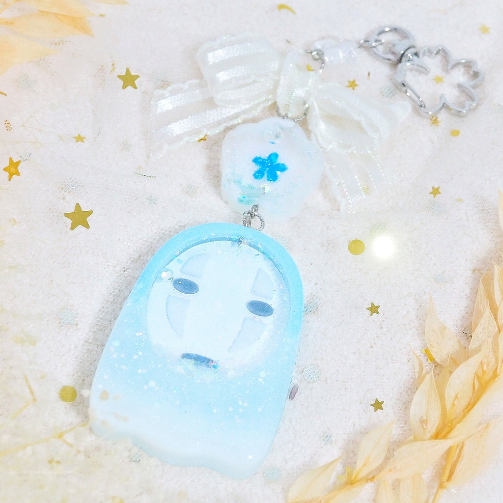 Fading Blue Kaonashi with glowing face Charm