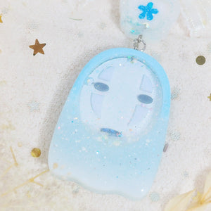 Fading Blue Kaonashi with glowing face Charm