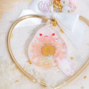 Flower Birb Charm with Heart Frame