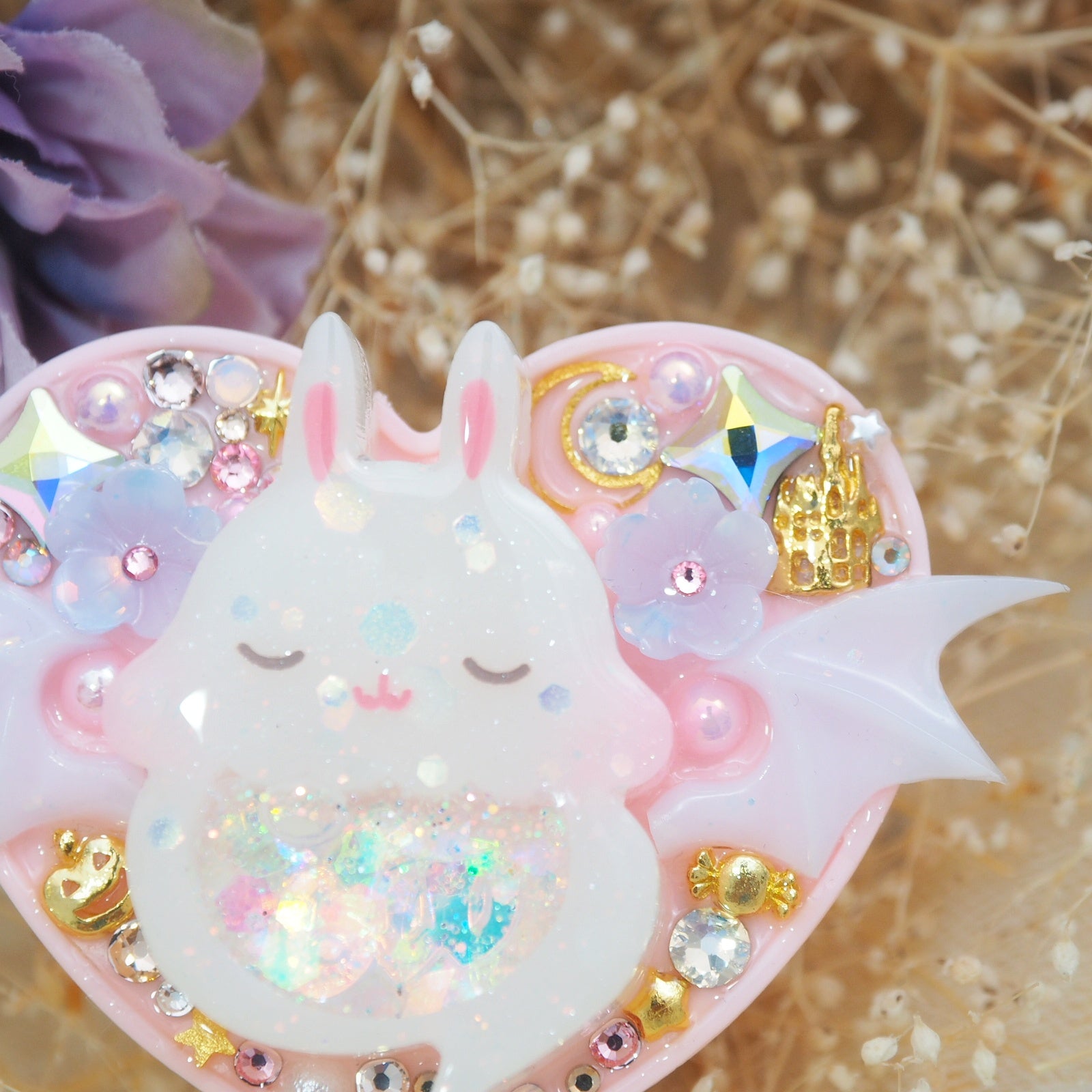 Ghostie Bun Heart Grip (Candy Floss)