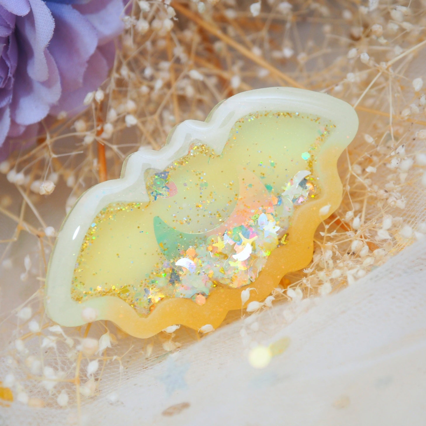 Candy Corn Bat Shaker Barette