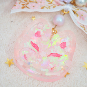 Painted Sakura Infused Kitsune Charm