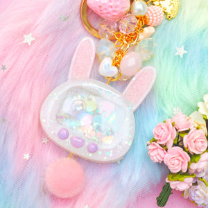 Pink Fuwafuwa Bunny Tama with Purple Buttons