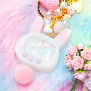 Pink Fuwafuwa Bunny Tama with Purple Buttons