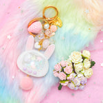Pink Fuwafuwa Bunny Tama with Purple Buttons